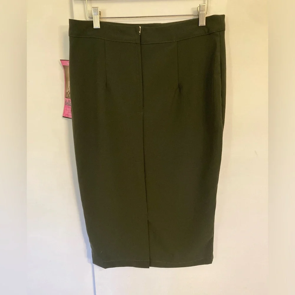 NWT Bettie Page Pencil Skirt. Olive Green. - Picture 4 of 13